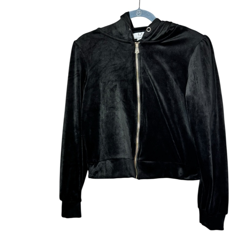 Magaschoni Y2K Velour Sweater  Full Zip Black